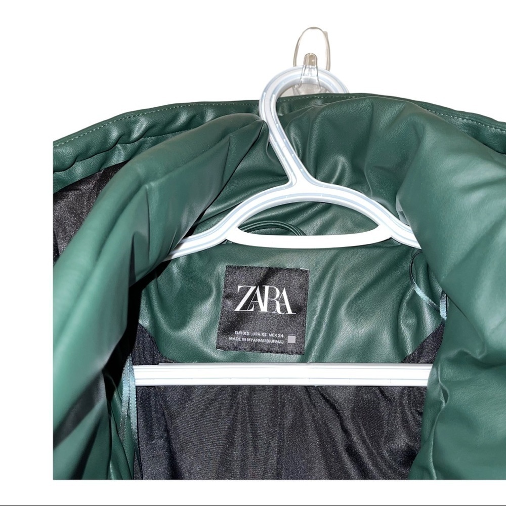NWT Zara Faux Leather Puffer Women Jacket Size XS - Picture 8 of 8